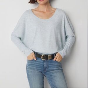 WHBM…Long Sleeve Ribbed Tunic with wide cuffs 
Color:Heather Winter Mint
SIZE:L